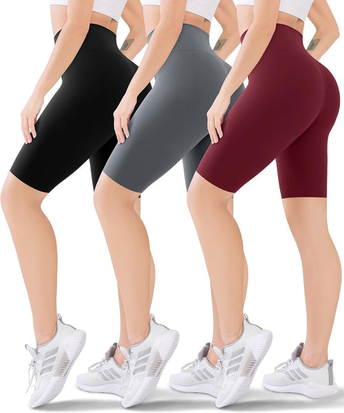3 Pack Women'S Active Shorts - 3”/5”/8”High Waist Tummy Control No See -Through for Cycling Jogging Gym Workouts