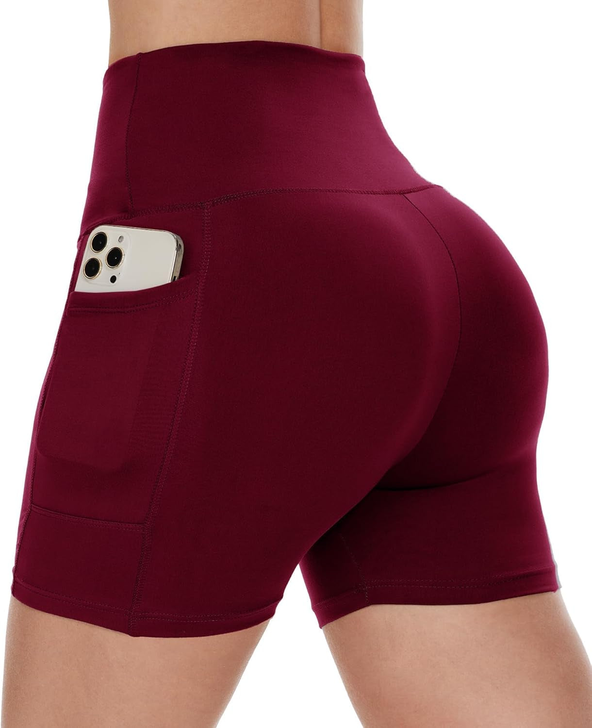 Biker Shorts Women with Pockets - 3"/5"/8" High Waisted Workout Spandex Tummy Control Gym Running Yoga Shorts
