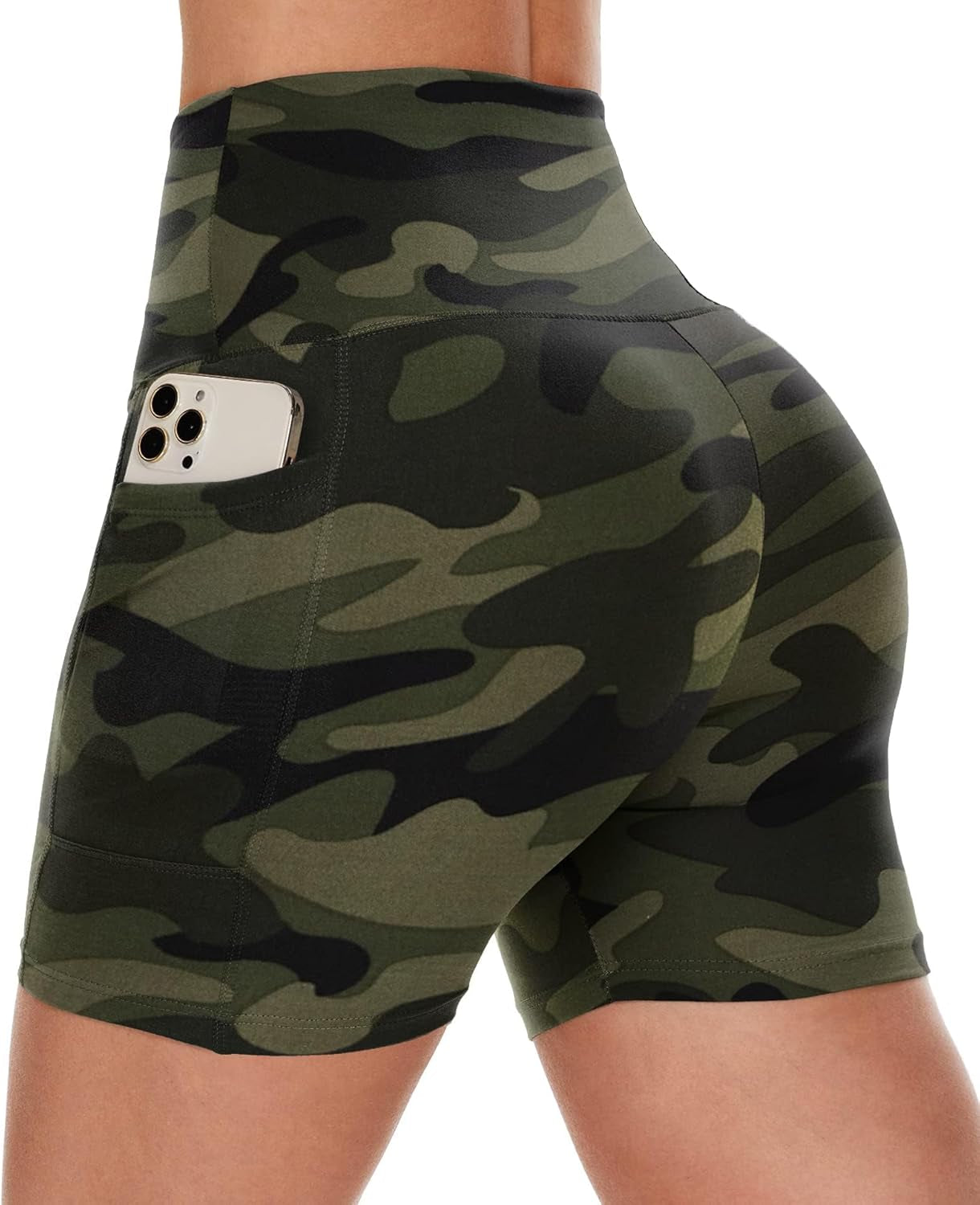 Biker Shorts Women with Pockets - 3"/5"/8" High Waisted Workout Spandex Tummy Control Gym Running Yoga Shorts