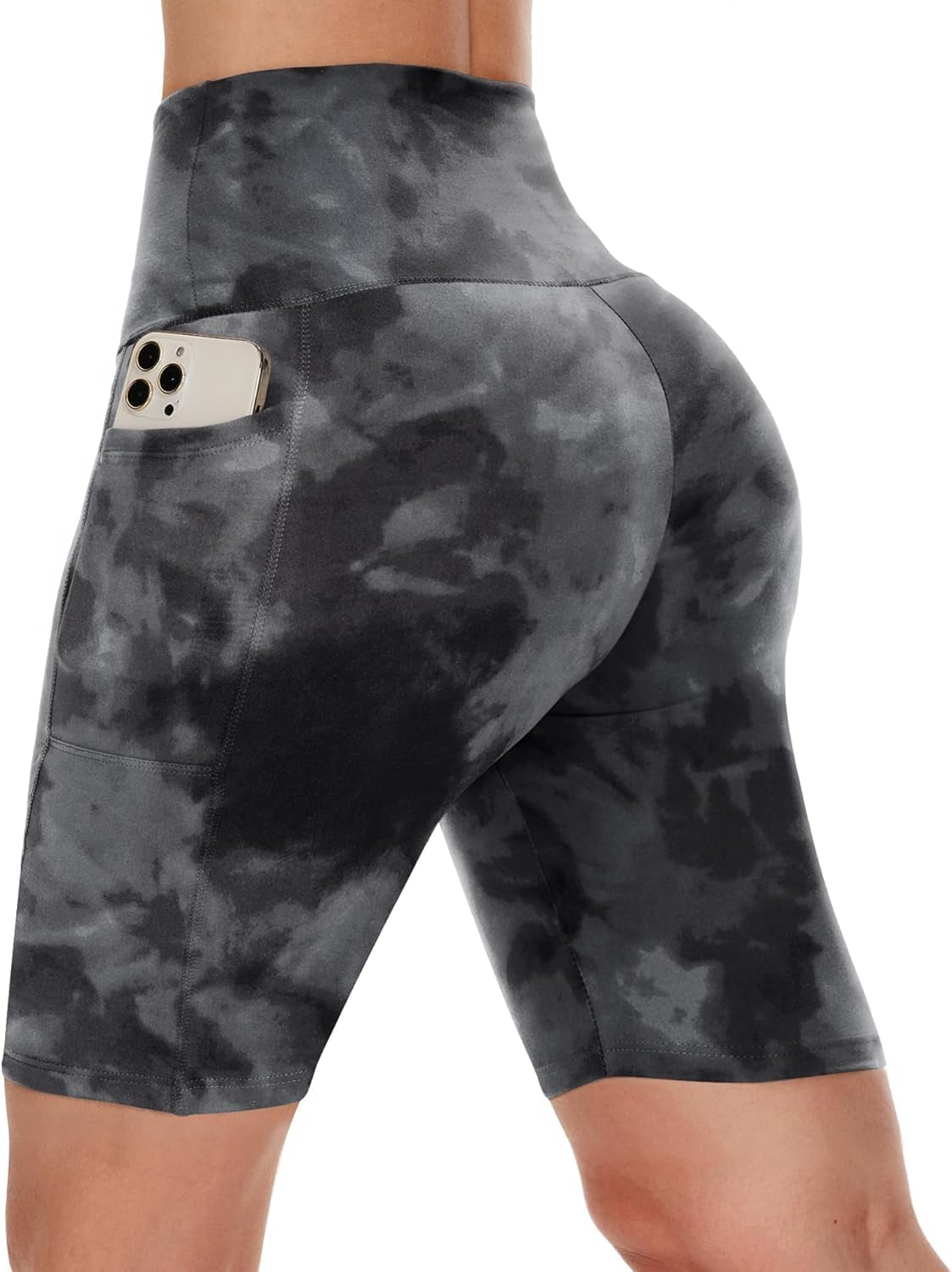 Biker Shorts Women with Pockets - 3"/5"/8" High Waisted Workout Spandex Tummy Control Gym Running Yoga Shorts
