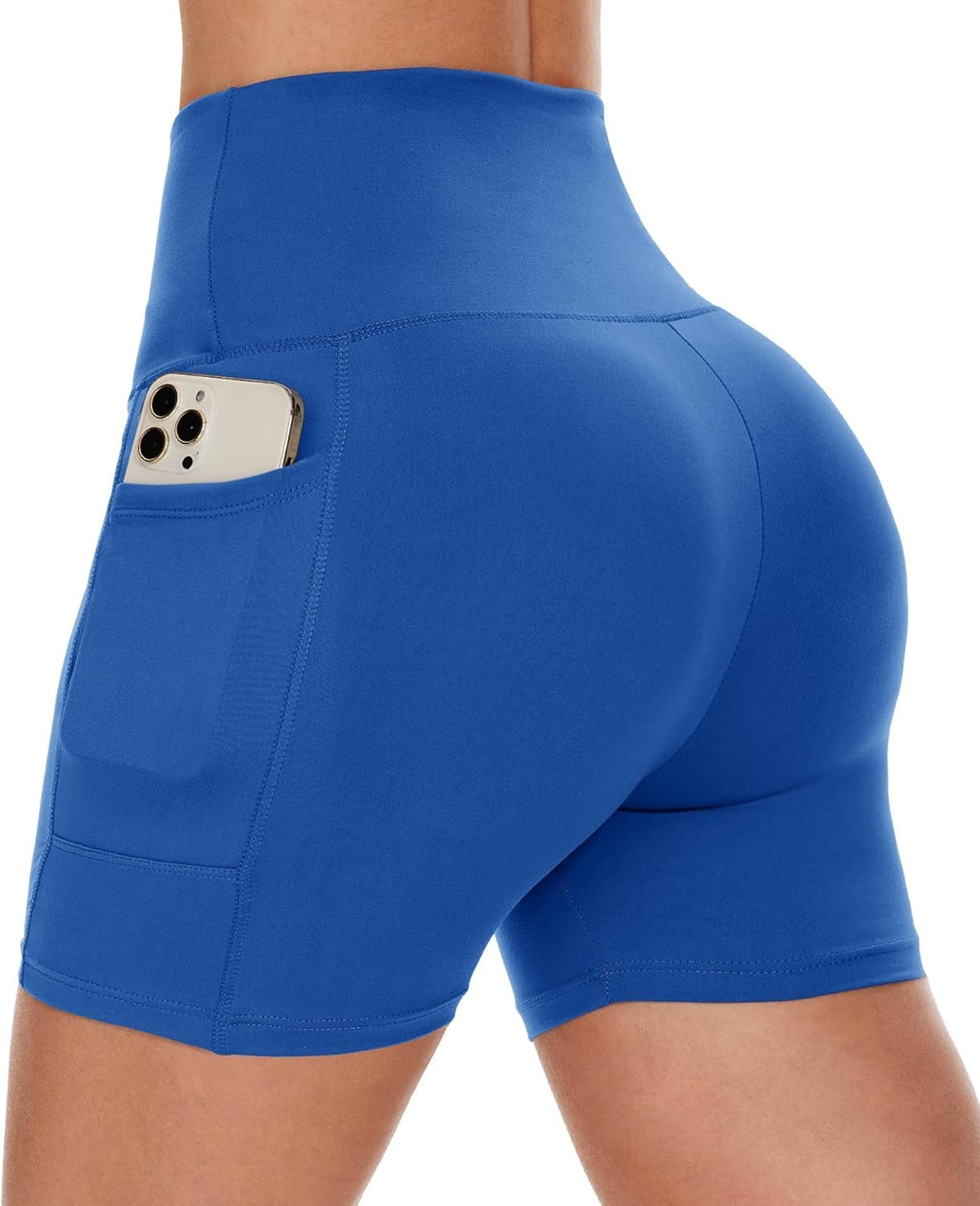 Biker Shorts Women with Pockets - 3"/5"/8" High Waisted Workout Spandex Tummy Control Gym Running Yoga Shorts