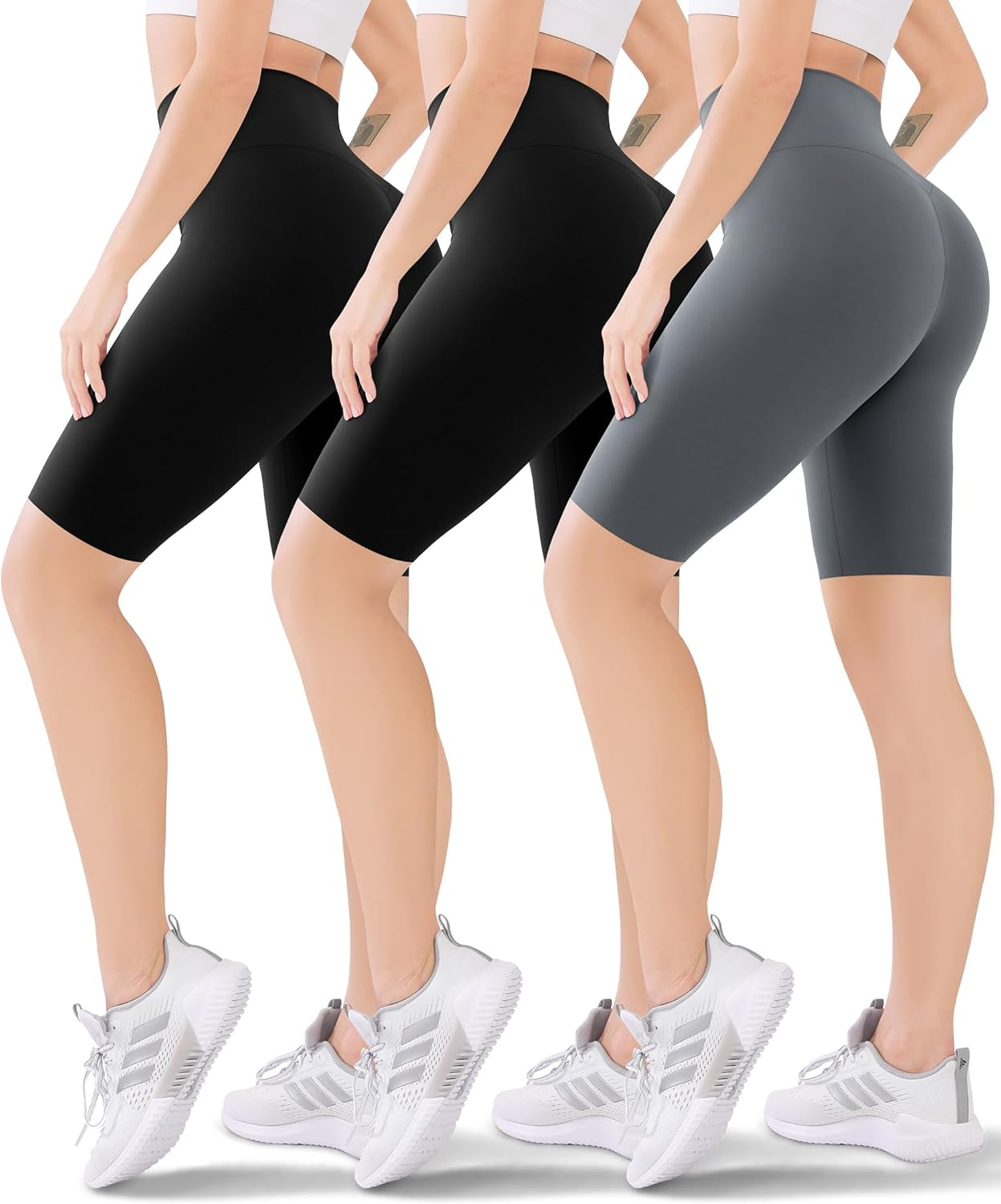 3 Pack Women'S Active Shorts - 3”/5”/8”High Waist Tummy Control No See -Through for Cycling Jogging Gym Workouts
