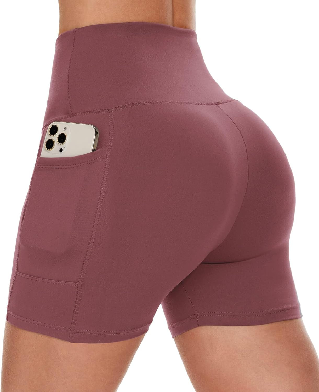 Biker Shorts Women with Pockets - 3"/5"/8" High Waisted Workout Spandex Tummy Control Gym Running Yoga Shorts