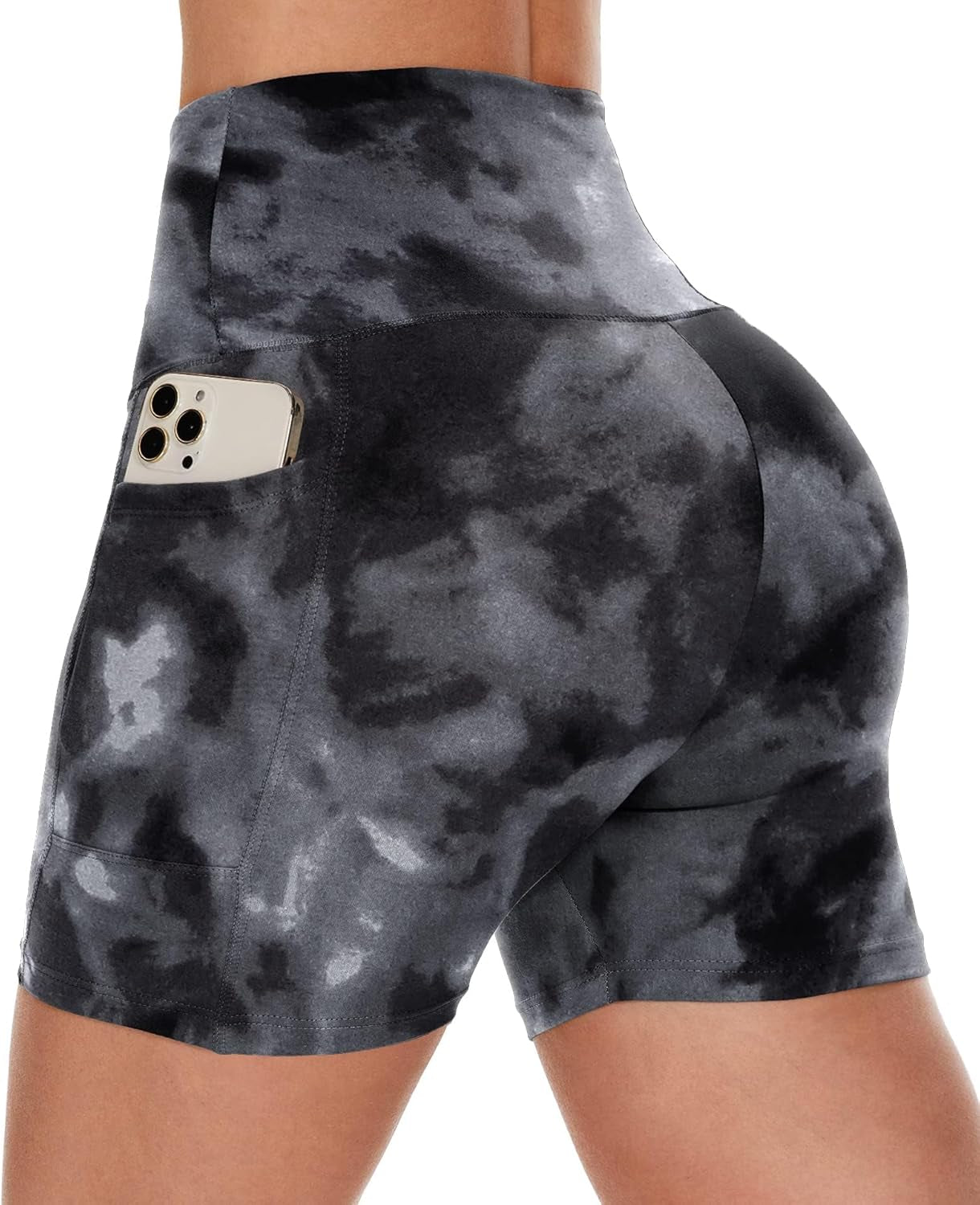 Biker Shorts Women with Pockets - 3"/5"/8" High Waisted Workout Spandex Tummy Control Gym Running Yoga Shorts