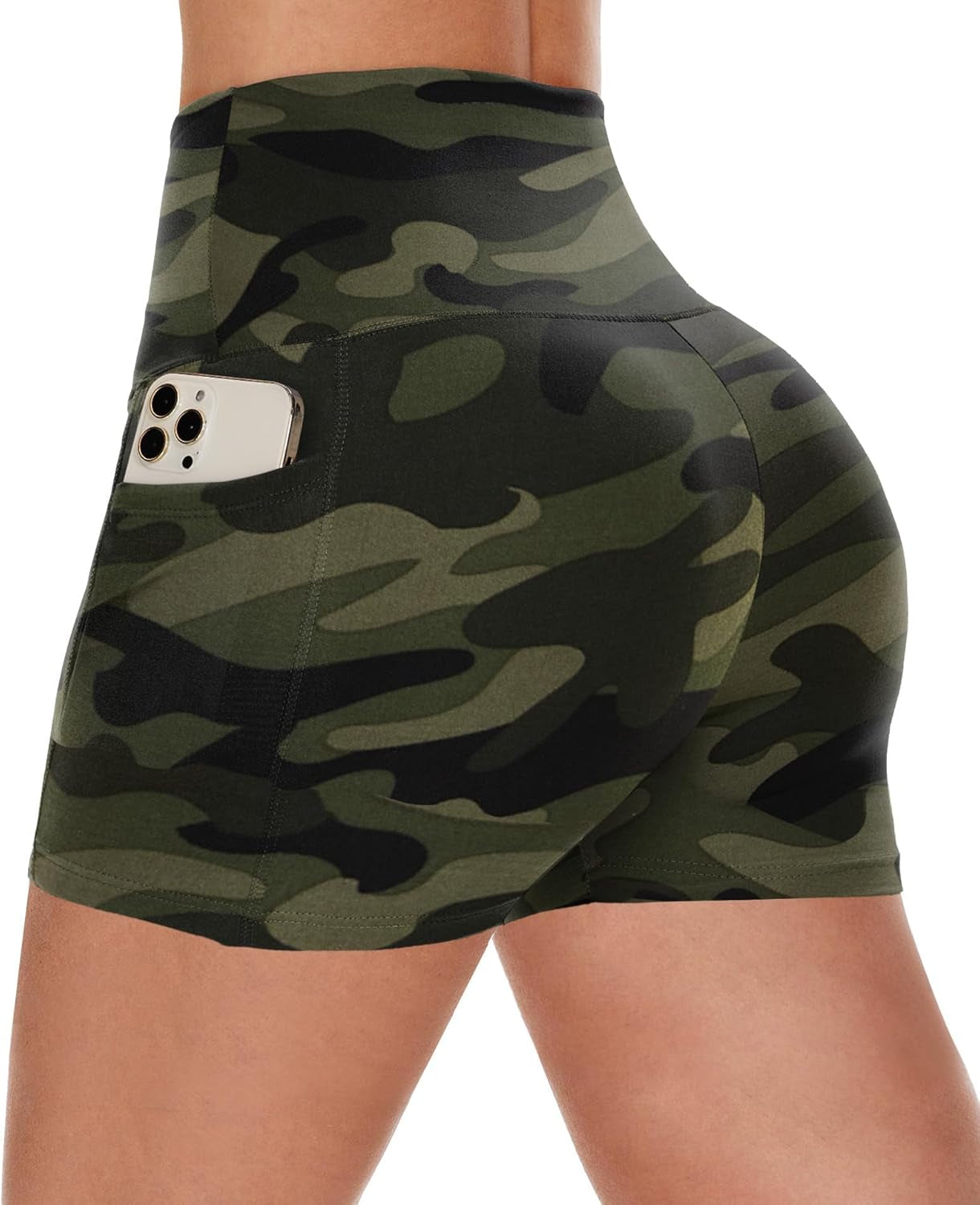 Biker Shorts Women with Pockets - 3"/5"/8" High Waisted Workout Spandex Tummy Control Gym Running Yoga Shorts