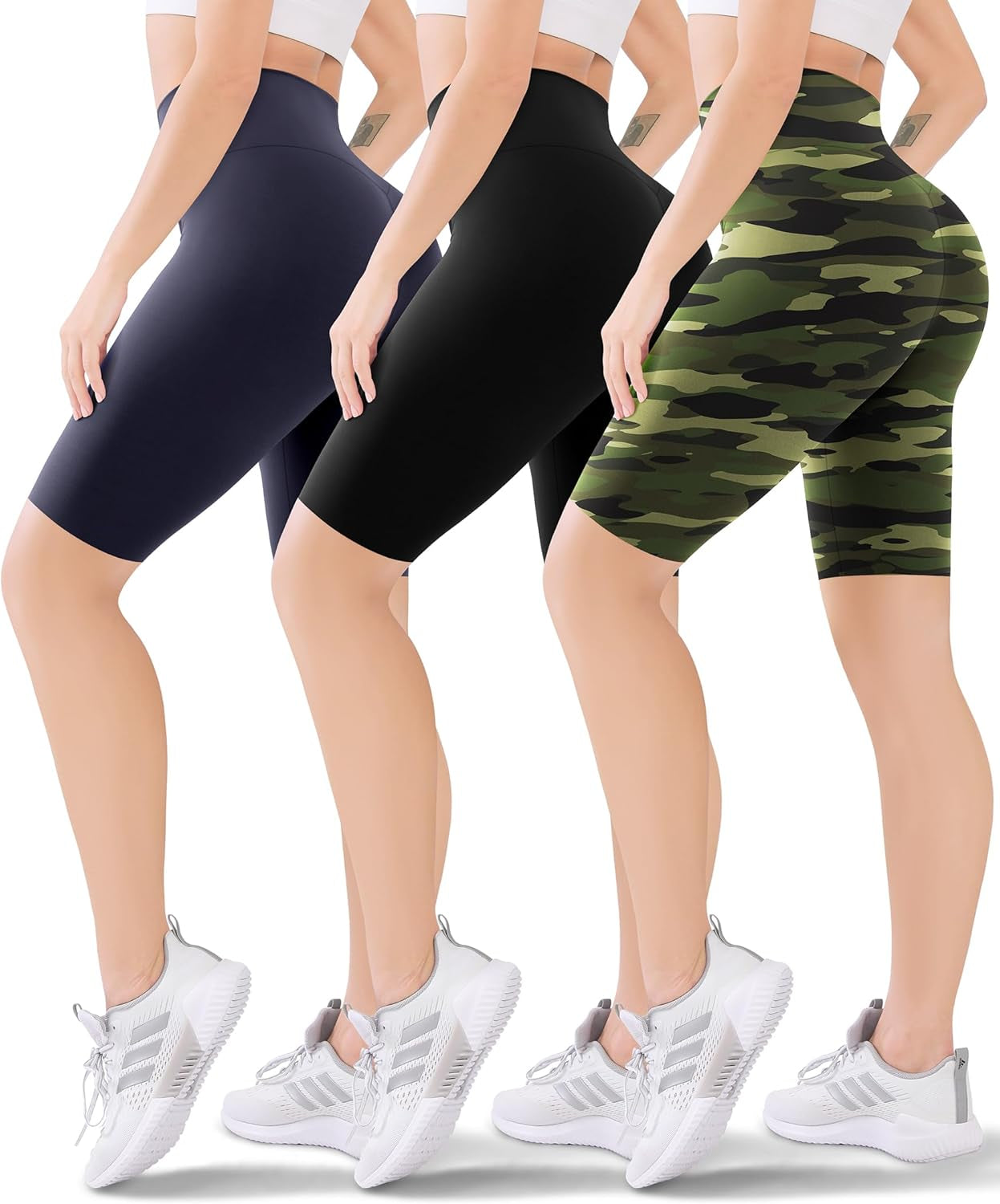 3 Pack Women'S Active Shorts - 3”/5”/8”High Waist Tummy Control No See -Through for Cycling Jogging Gym Workouts