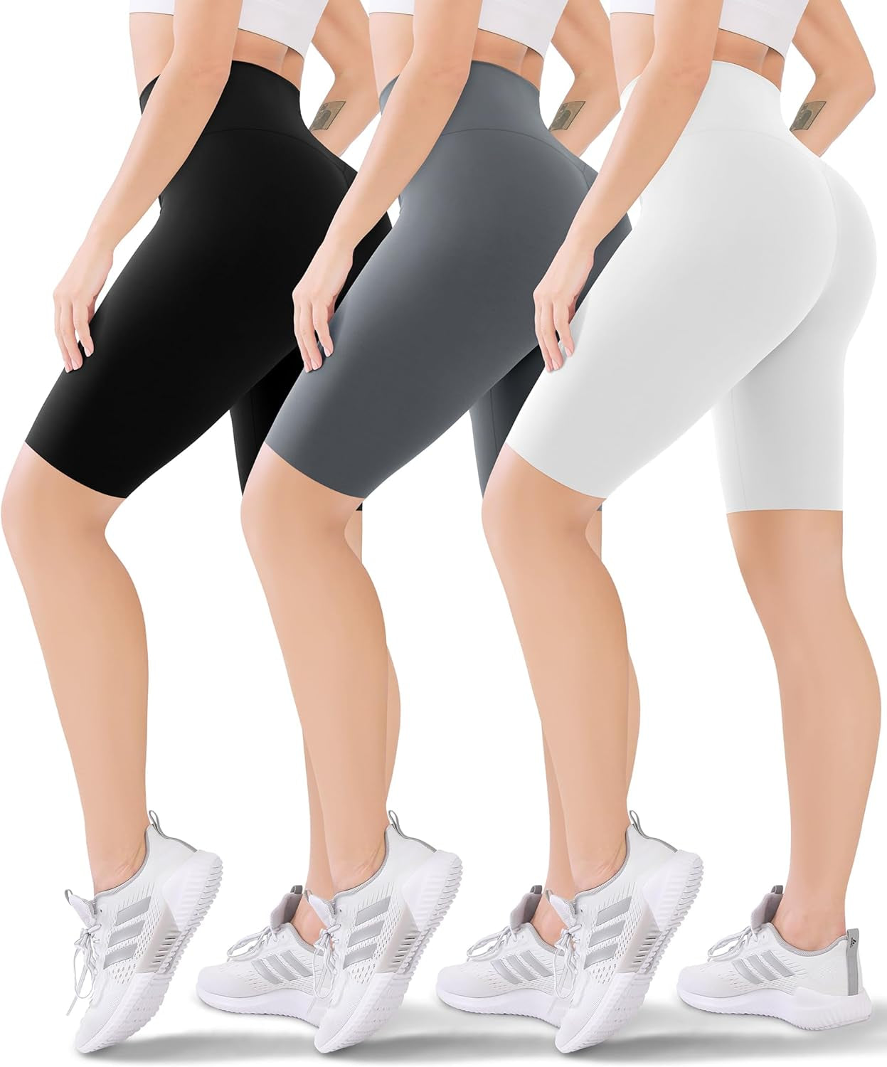 3 Pack Women'S Active Shorts - 3”/5”/8”High Waist Tummy Control No See -Through for Cycling Jogging Gym Workouts
