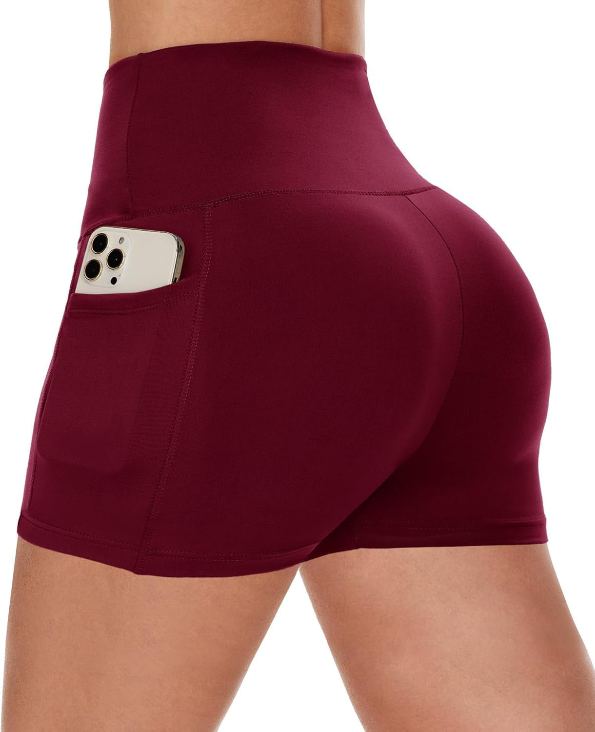 Biker Shorts Women with Pockets - 3"/5"/8" High Waisted Workout Spandex Tummy Control Gym Running Yoga Shorts