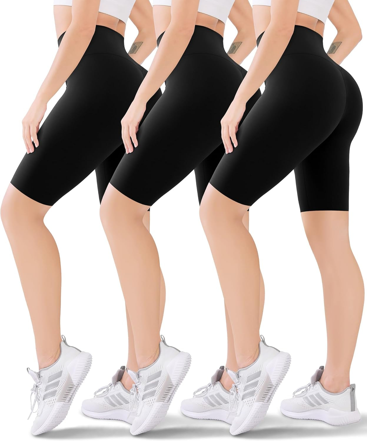 3 Pack Women'S Active Shorts - 3”/5”/8”High Waist Tummy Control No See -Through for Cycling Jogging Gym Workouts