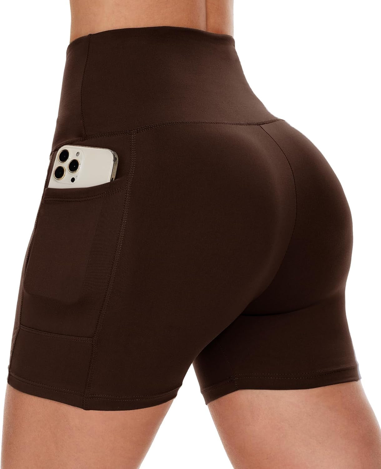 Biker Shorts Women with Pockets - 3"/5"/8" High Waisted Workout Spandex Tummy Control Gym Running Yoga Shorts
