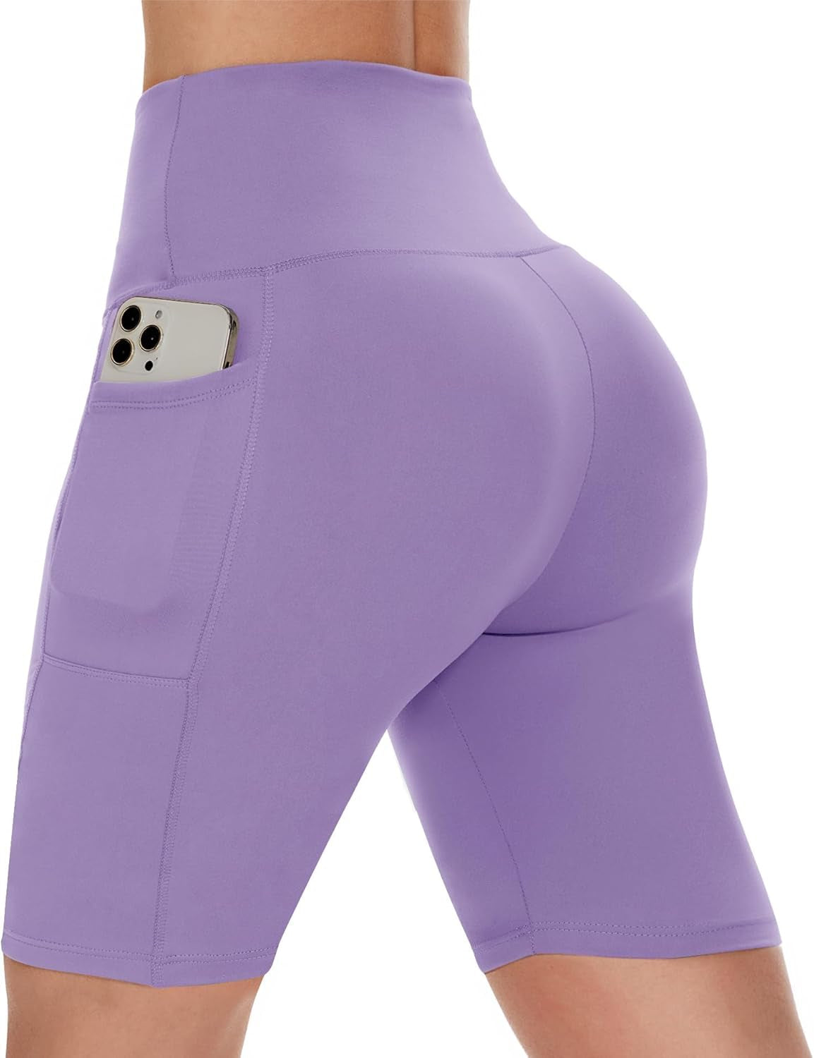 Biker Shorts Women with Pockets - 3"/5"/8" High Waisted Workout Spandex Tummy Control Gym Running Yoga Shorts