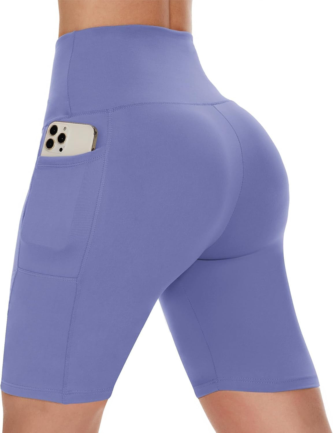 Biker Shorts Women with Pockets - 3"/5"/8" High Waisted Workout Spandex Tummy Control Gym Running Yoga Shorts