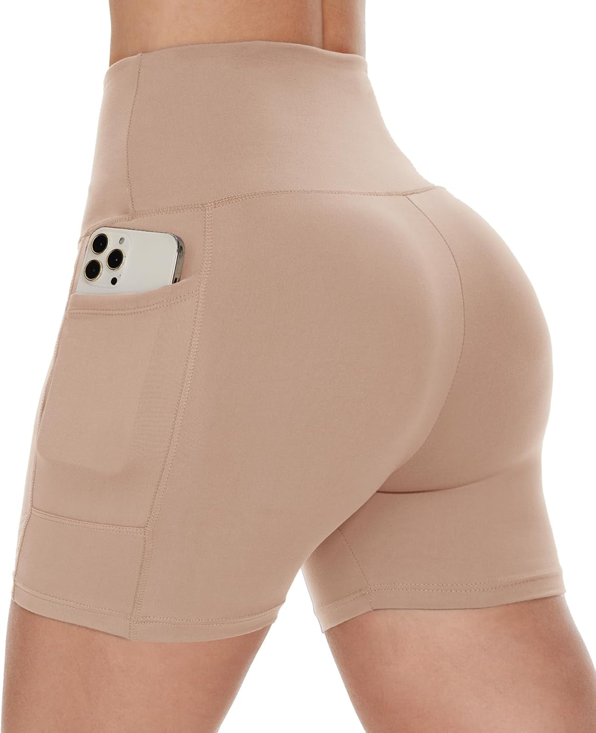 Biker Shorts Women with Pockets - 3"/5"/8" High Waisted Workout Spandex Tummy Control Gym Running Yoga Shorts