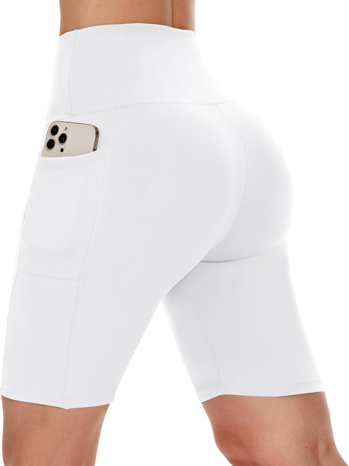 Biker Shorts Women with Pockets - 3"/5"/8" High Waisted Workout Spandex Tummy Control Gym Running Yoga Shorts